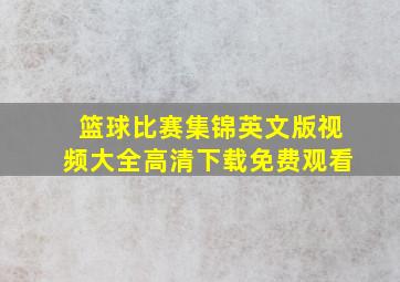 篮球比赛集锦英文版视频大全高清下载免费观看