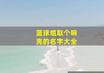 篮球组取个响亮的名字大全