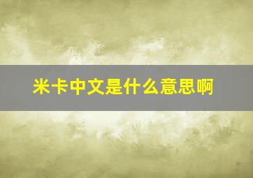 米卡中文是什么意思啊