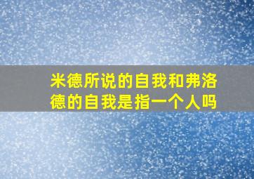 米德所说的自我和弗洛德的自我是指一个人吗