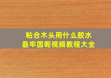 粘合木头用什么胶水最牢固呢视频教程大全