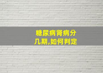 糖尿病肾病分几期,如何判定