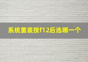 系统重装按f12后选哪一个