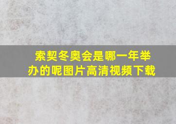 索契冬奥会是哪一年举办的呢图片高清视频下载