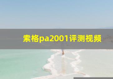 索格pa2001评测视频