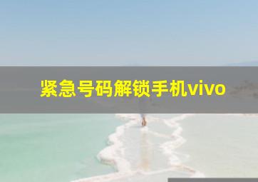 紧急号码解锁手机vivo