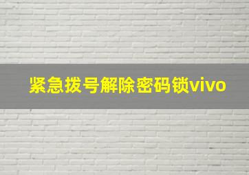 紧急拨号解除密码锁vivo