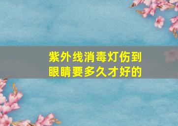 紫外线消毒灯伤到眼睛要多久才好的