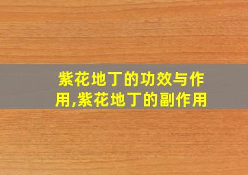 紫花地丁的功效与作用,紫花地丁的副作用