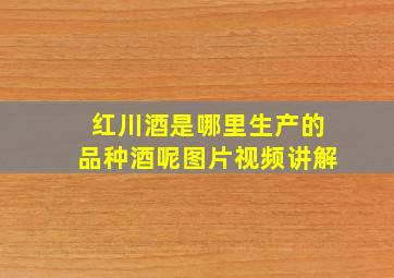 红川酒是哪里生产的品种酒呢图片视频讲解