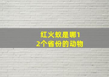 红火蚁是哪12个省份的动物