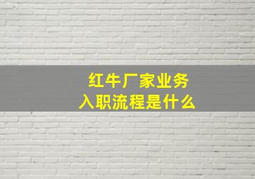 红牛厂家业务入职流程是什么