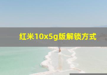 红米10x5g版解锁方式