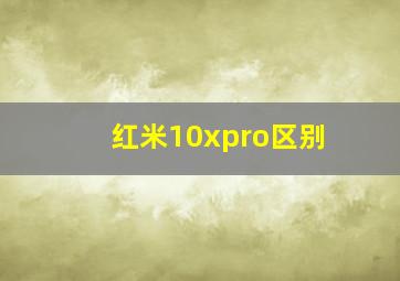 红米10xpro区别