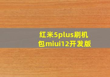 红米5plus刷机包miui12开发版