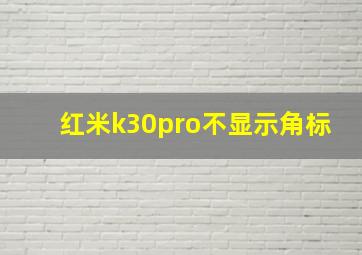 红米k30pro不显示角标