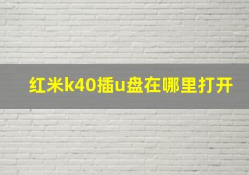 红米k40插u盘在哪里打开