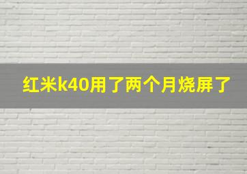 红米k40用了两个月烧屏了