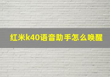 红米k40语音助手怎么唤醒