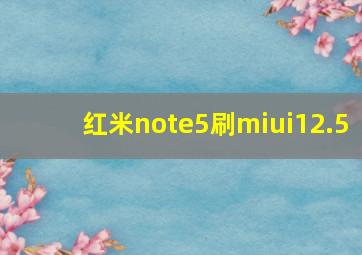 红米note5刷miui12.5