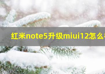 红米note5升级miui12怎么样