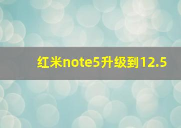 红米note5升级到12.5