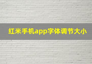 红米手机app字体调节大小