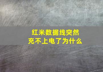 红米数据线突然充不上电了为什么