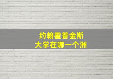 约翰霍普金斯大学在哪一个洲