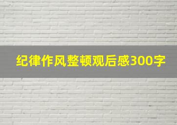 纪律作风整顿观后感300字