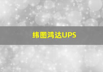 纬图鸿达UPS