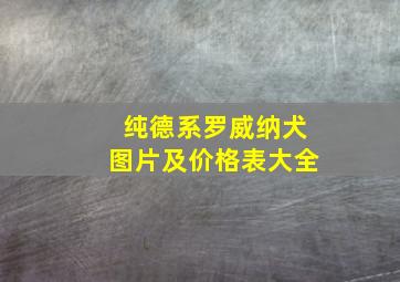 纯德系罗威纳犬图片及价格表大全