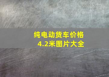 纯电动货车价格4.2米图片大全