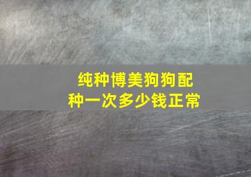 纯种博美狗狗配种一次多少钱正常