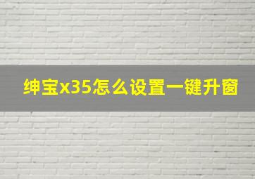 绅宝x35怎么设置一键升窗