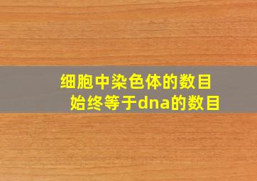 细胞中染色体的数目始终等于dna的数目