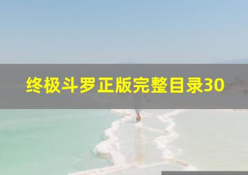 终极斗罗正版完整目录30