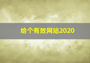 给个有效网站2020