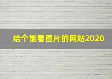 给个能看图片的网站2020