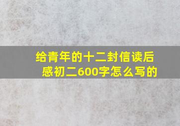 给青年的十二封信读后感初二600字怎么写的