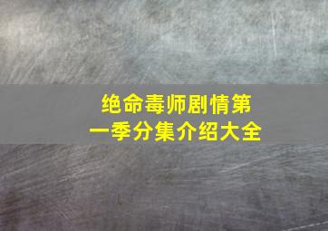 绝命毒师剧情第一季分集介绍大全