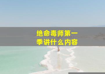 绝命毒师第一季讲什么内容