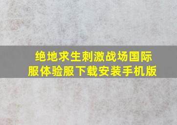 绝地求生刺激战场国际服体验服下载安装手机版