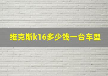 维克斯k16多少钱一台车型