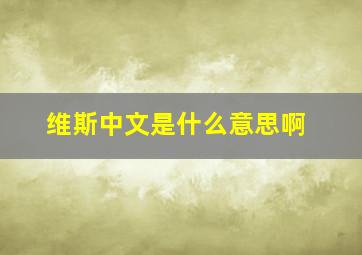 维斯中文是什么意思啊