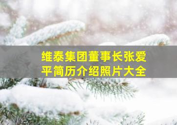 维泰集团董事长张爱平简历介绍照片大全