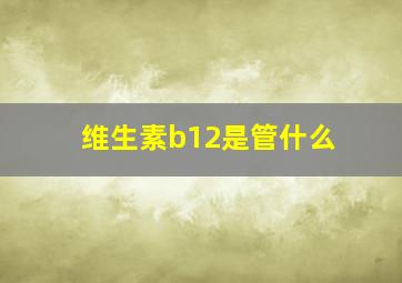 维生素b12是管什么