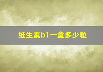 维生素b1一盒多少粒