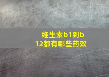 维生素b1到b12都有哪些药效