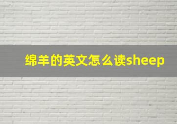 绵羊的英文怎么读sheep